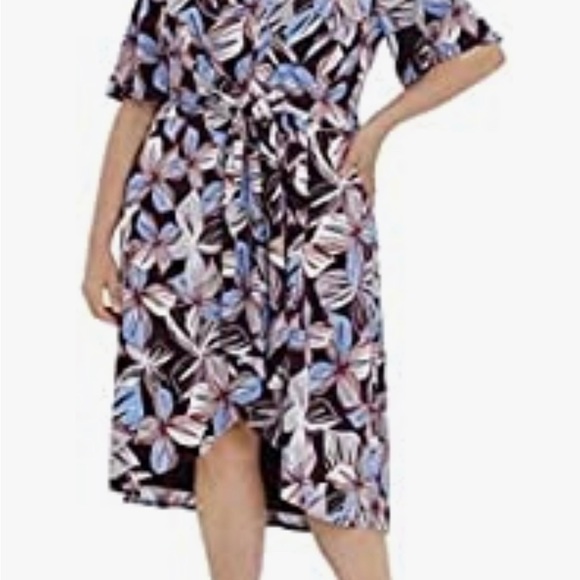 Maggy London Women's Plus Size Waist TIE WRAP Skirt Dress - Picture 2 of 3